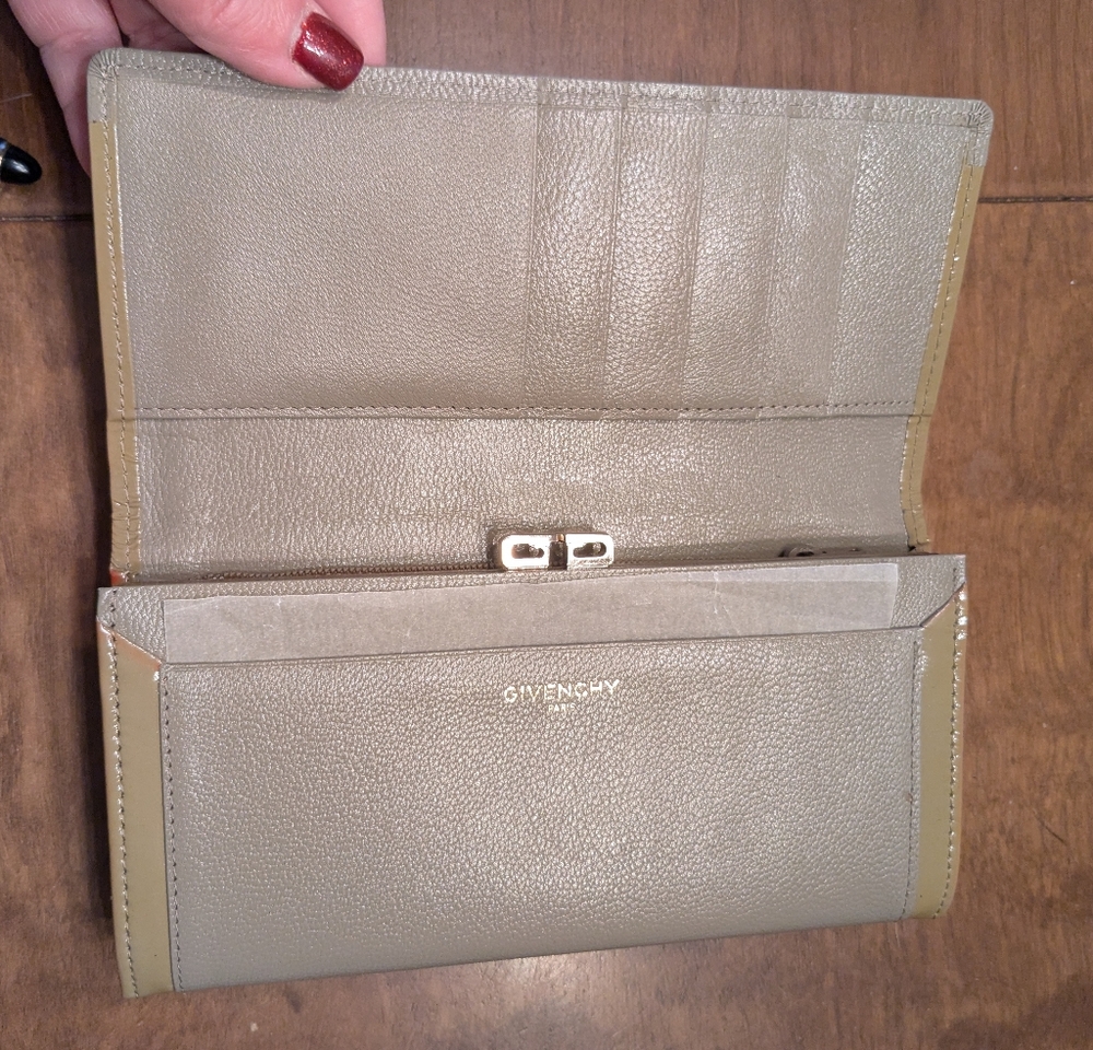 Givenchy Olive Green Leather Continental Wallet - Picture 6 of 9